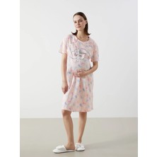 Lc Waikiki Yeni Sezon Bisiklet Yaka Baskılı Hamile Gecelik