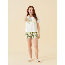 Lc Waikiki Yeni Sezon Petite Bisiklet Yaka Kadın Şortlu Pijama Takımı