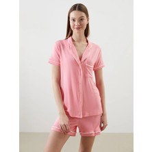 Lc Waikiki Yeni Sezon Gömlek Yaka Kadın Şortlu Pijama Takımı