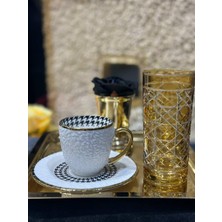 Ogeda Home Buenos 6’lı Gold Leopar Desenli Fincan Takımı- Porselen Gold Kulplu Leopar Desenli Fincan Seti