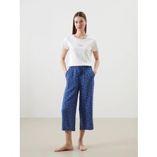 Lc Waikiki Yeni Sezon Beli Lastikli Çiçekli Kadın Kapri Pijama Altı