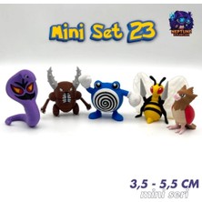 Neptune3D Pokemon Mini Figür Seti 23 (Arbok, Pinsir, Poliwhirl, Beedrill, Spearow)