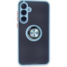 Eco Port Samsung Galaxy A25 5g Kılıf Montreal Yüzüklü Silikon Kapak - Buz Mavi