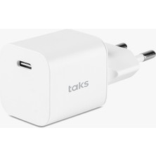 Taks TP02 30W PD USB-C Seyahat Hızlı Şarj Aleti Beyaz 5TP02B