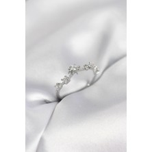 S'82 Gümüş Renk Gece Temalı Zirkon Taşlı Kadın Yüzük