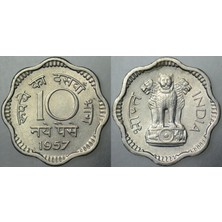 Banknoting Hindistan 10 Paıse 1957 Çil.
