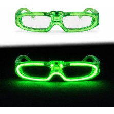 Shopwave Yeşil LED Işıklı Parti Gözlüğü 3 Modlu – Glow - Gece Eğlence Gözlüğü (5047)
