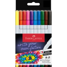 Faber-Castell Grip Boldpen Finepen 2.5 mm,10'lu,Ergonomik Beyaz Gövde,Grip Noktalı Elden Kaymayan Tutuş