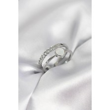 S'82 Minimal Queen Yazılı Gümüş Renk Pirinç Kadın Yüzük