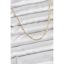 S'82 cm 14K Gold Renk Pirinç Lazer Model 60 cm Kadın Kolye