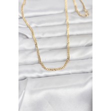 S'82 cm 14K Gold Renk 60 cm Zincir Kadın Kolye