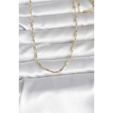 S'82 cm 14K Gold Renk Ince Ataç Zincir Model 60 cm Kadın Kolye