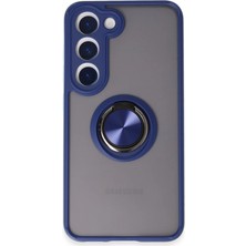 Eco Port Samsung Galaxy S23 Kılıf Montreal Yüzüklü Silikon Kapak - Lacivert