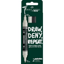 Faber-Castell 2'li Multimark Akrilik Markör Set, B&w