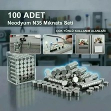 Arthurs 100 Lü 8X3MM Yuvarlak Neodyum Mıknatıs