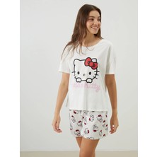 Lc Waikiki Yeni Sezon Hello Kitty Baskılı Kadın Şortlu Pijama Takımı
