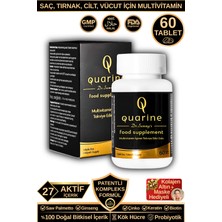 Dr. Sammy's Quarine Saç, Tırnak, Cilt ve Vücut Vitamini (60 Tablet) Dökülme ve Yıpranma Karşıtı Keratin, Biotin, Bitkisel Kök Hücre Extratları,Ginseng ve Multivitamin İçeren Diyet Takviyesi
