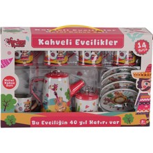 Dekofon ATF-996-7A-10A 14 Parça Desenli Metal Çay Set