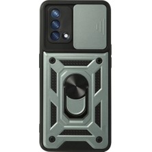 Eco Port Oppo A74 4g Kılıf Pars Lens Yüzüklü Silikon - Yeşil