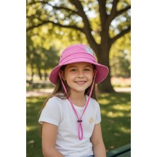 Aware Time Kitti 4-8 Yaş Bağcıklı Nefes Alabilir Yazlık Fötr Şapka Pembe Renkli