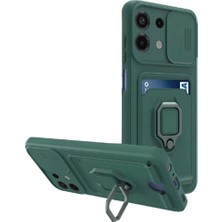 Eco Port Xiaomi Redmi Note 13 4g Kılıf Zuma Kartvizitli Yüzüklü Silikon - Yeşil