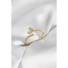 Tegan Gold Renk Pirinç Kuyruklu Kalp Model Kadın Yüzük TG27BYK4066