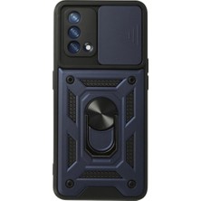 Eco Port Oppo A74 4g Kılıf Pars Lens Yüzüklü Silikon - Lacivert