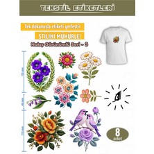 Agg Reklam Ütü ile Yapışan Kıyafet Etiketi Nakış Görünümlü Seri-3  8lı Set