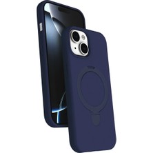 Eco Port Apple Iphone 15 Plus Regal Magsafe Standlı Kapak - Lacivert