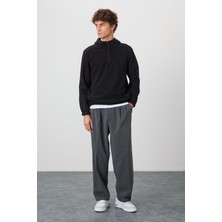 Air Jones Ruby Siyah Standart Kalıp Polar Erkek Sweatshirt - 88300