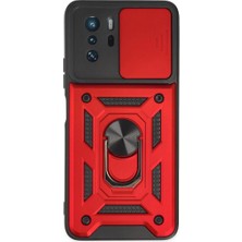 Eco Port Xiaomi Poco X3 Gt Kılıf Pars Lens Yüzüklü Silikon - Kırmızı