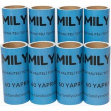 Delixa Famıly Co.kedi Köpek Saç Kıl Tüy Toplayıcı Rulo 8 Adet Yedek Kartuş Her Biri 60 Yaprak