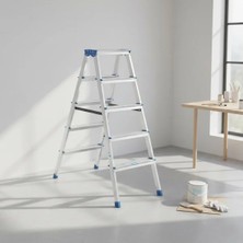 5+5 Çift Basamaklı Alüminyum Metal Merdiven