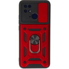 Eco Port Xiaomi Redmi 10C Kılıf Pars Lens Yüzüklü Silikon - Kırmızı