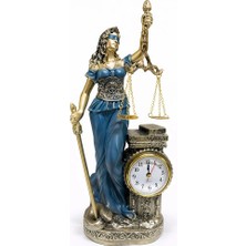 TE Dükkan 35X14 cm Polyester Saatli Adalet Figürü