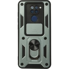 Eco Port Xiaomi Redmi Note 9 Kılıf Pars Lens Yüzüklü Silikon - Yeşil