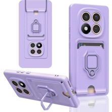 Eco Port Xiaomi Redmi Note 14 Pro 5g Kılıf Zuma Kartvizitli Yüzüklü Silikon - Lila