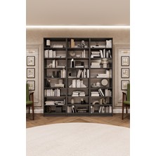 Asra Trend Lüks 24 Raf Ayarlanabilir Ev Ofis Kitaplık %100 MDF Dekoratif Kütüphane Kitaplık K27