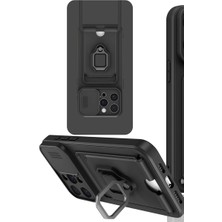 Eco Port Iphone 15 Pro Kılıf Zuma Kartvizitli Yüzüklü Silikon - Siyah