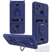 Eco Port Xiaomi Redmi 10C Kılıf Zuma Kartvizitli Yüzüklü Silikon - Lacivert