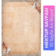 Organik Yolda His Çiçekleri Mektup Kağıdı (10 Adet A4 Boyut)