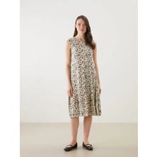 Lc Waikiki Yeni Sezon Bisiklet Yaka Çiçekli A Kesim Elbise