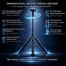CoverZone 160CM Otomatik Açılan Tripod Magsafe,kumandalı Profesyonel Telefon Tripodu,alüminyum Gövde, Manyetik SABITLEME,SELFIE,VIDEO,D17C