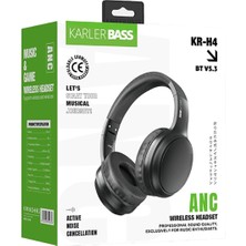 Najmaddin Karler Bass Krh4 Aktif Gürültü Engelleyici Özellikli Kafaüstü Kablosuz Bluetooth Kulaklık - Siyah