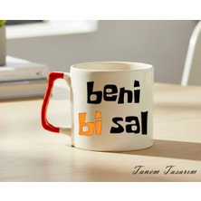 Tanem Kırmızı Kulp - Lüks Kupa Kahve Çay Fincanı Hediye Kupa Ofis ve Ev Için Dekoratif Şık Bardak