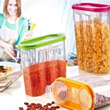 K-Yonlineticaret 2 Kapaklı Ölçekli Erzak Kuru Gıda Saklama Kutusu Kabı - 1,7 Litre - SA935