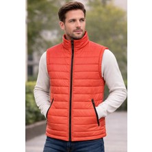 Hamitogulları Turuncu Ray Dikişli Polarlı Yelek