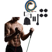 Lowell Home Direnç Seviyeli Pilates ve Fitness Egzersiz Bandı Seti Kapı Askılı