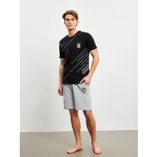 Lc Waikiki Yeni Sezon Standart Kalıp Beşiktaş Baskılı Erkek Şortlu Pijama Takımı