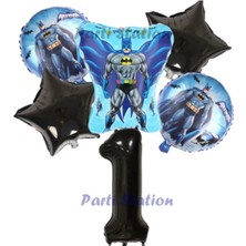 Parti Station Siyah Rakam Balonlu Yarasa Batman Konsept 1 Yaş Doğum Günü Parti Balon Set Batman Tema Parti Set